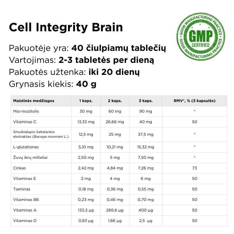 Maisto papildas CELL INTEGRITY BRAIN