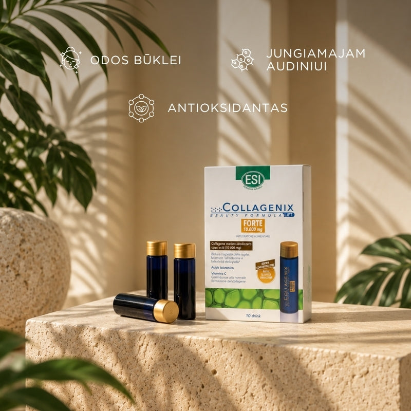 Hidrolizuotas jūrinis kolagenas su vitaminu C, cinku ir variu Collagenix Forte