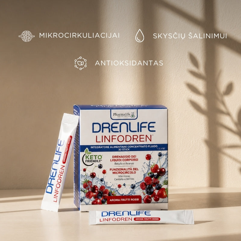 maisto papildas detoksikacijai ir celiulitui drenlife linfodren