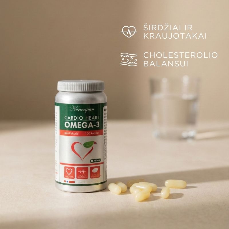 Žuvų taukai su fitosteroliais CARDIO HEART OMEGA-3