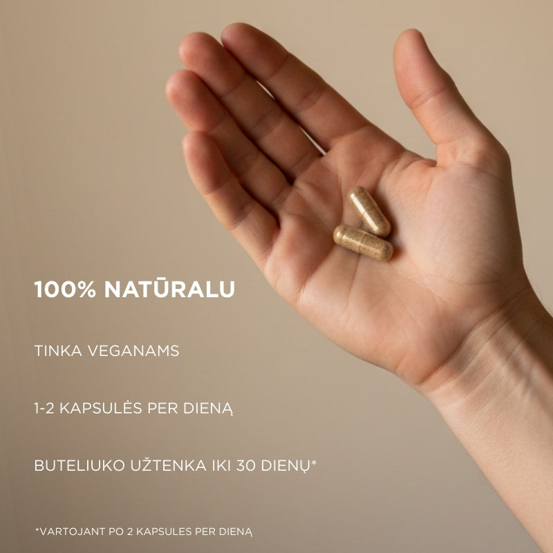 Maisto papildas su šafranu, ašvaganda (ashwagandha) KSM-66® ir pasiflora Positive Mind & Relax