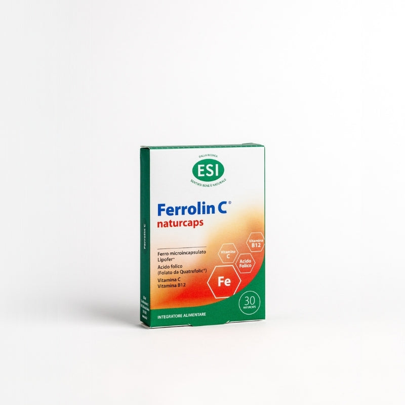 Mikroenkapsuliuota geležis su folatais Ferrolin C® Naturcaps 