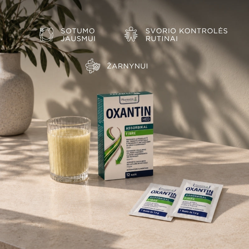 skaidulų kompleksas sotumo jausmui ir svorio kontrolei OXANTIN® MED Assorbikal Fibre