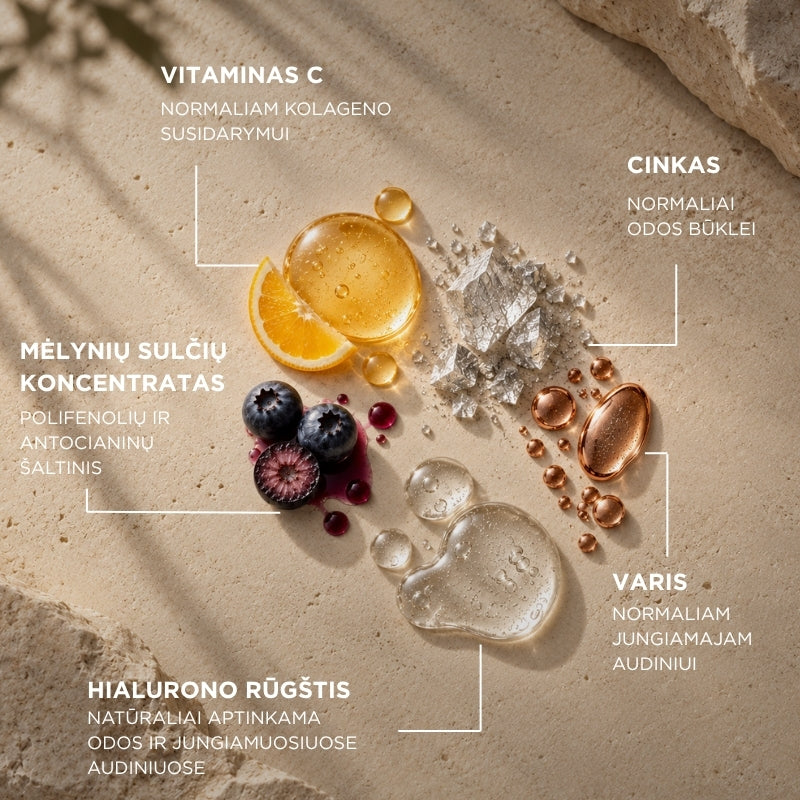 Hidrolizuotas jūrinis kolagenas su vitaminu C, cinku ir variu Collagenix Forte