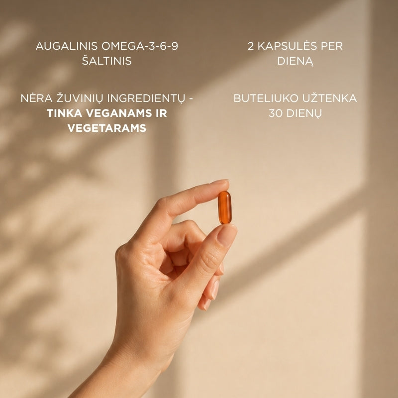 papildas HIPPOCOR® Omega-3-6-9 iš šaltalankių sėklų aliejaus