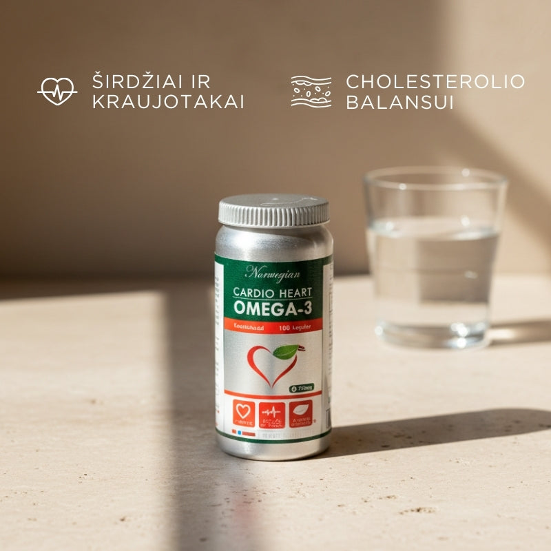 Žuvų taukai su fitosteroliais CARDIO HEART OMEGA-3