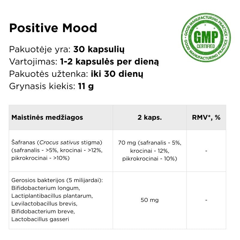 Maisto papildas Positive Mood