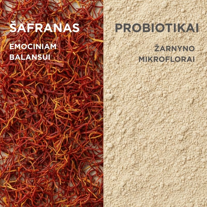 Maisto papildas su šafranu ir probiotikais Positive Mood