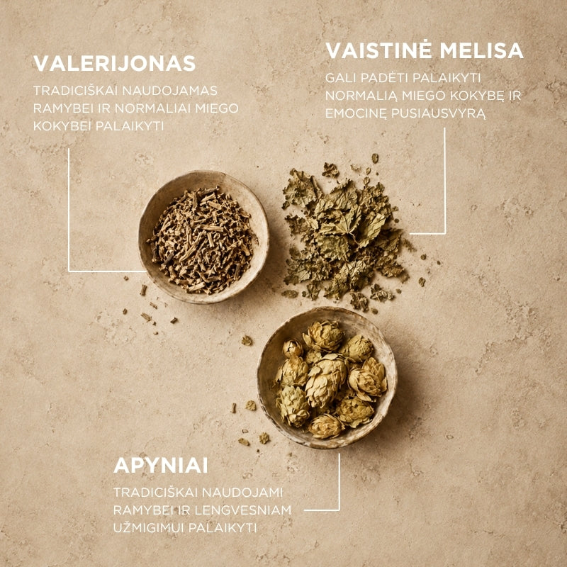 papildas miegui su valerijonu, apniais ir citrinine melisa sedoxan